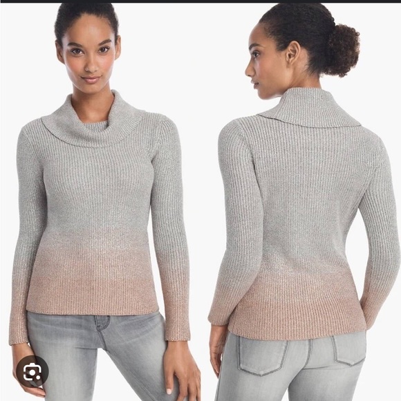 White House Black Market Cowl
Neck Metallic Ombre Sweater - Picture 1 of 7